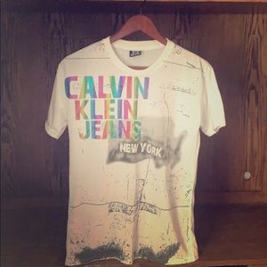 A Calvin Klein Jean inspired white T-shirt